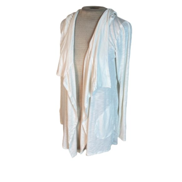 Anthropologie Sweaters - Anthropologie Dolan Left Coast Collection Open Front Hooded Cardigan White M